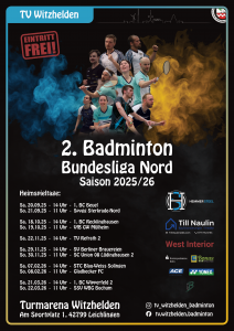 7. Heimspieltag – 2. Badminton Bundesliga Nord Team1 Plakat 07 SocialMedia |